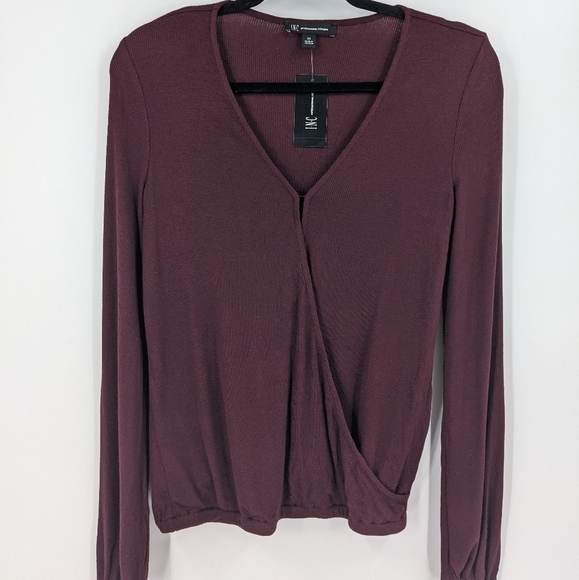 NWT INC INTERNATIONAL CONCEPTS Ribbed Wrap Tee - Picture 1 of 7